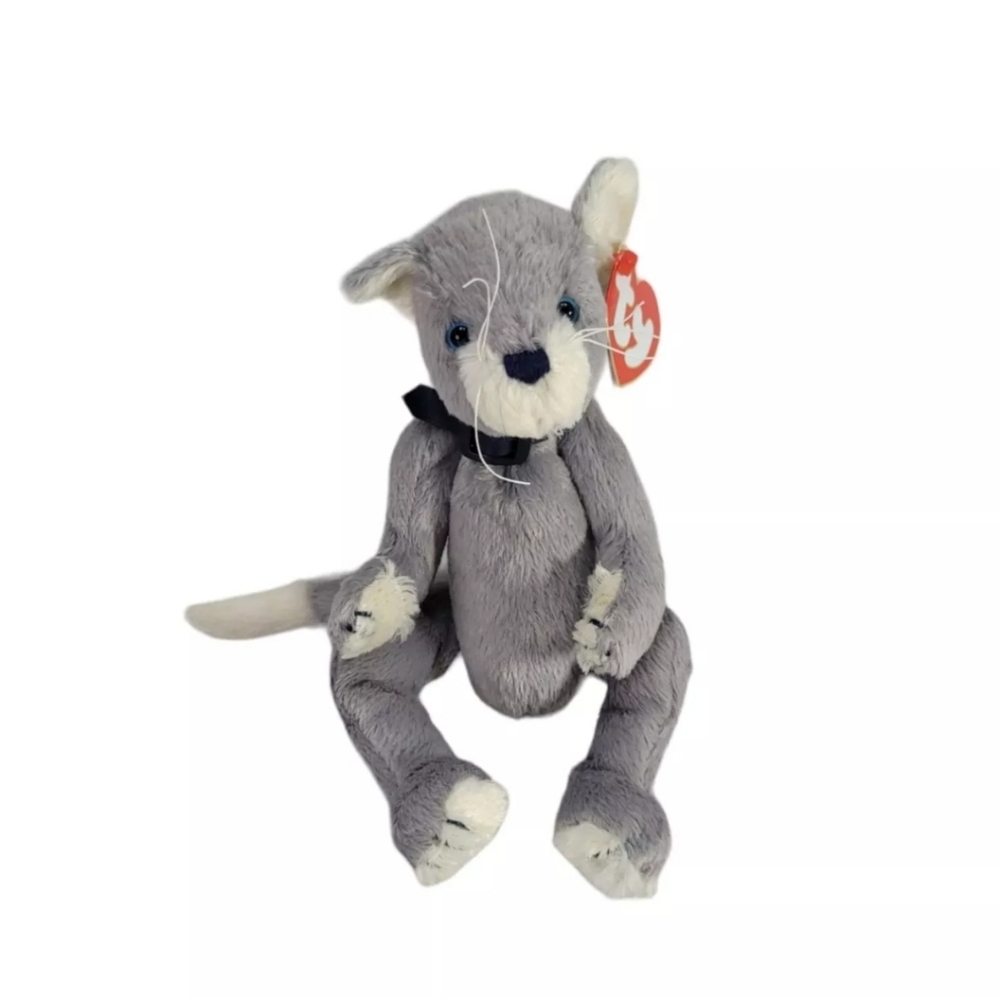 TY Beanie Baby Fairchild Grey Cat 1993 Plush Bean Bag Stuffed Animal 8" - Rare